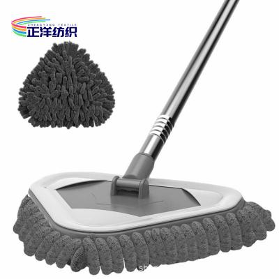 Punho de limpeza telescópico Grey Microfiber Stainless Steel Triangle do espanador 55-150cm
