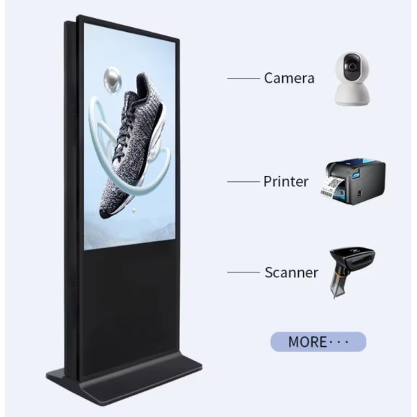 Indoor Advertising Dual Screen Digital Signage Kiosk with Dual Sided Floor Stand and Android Solution