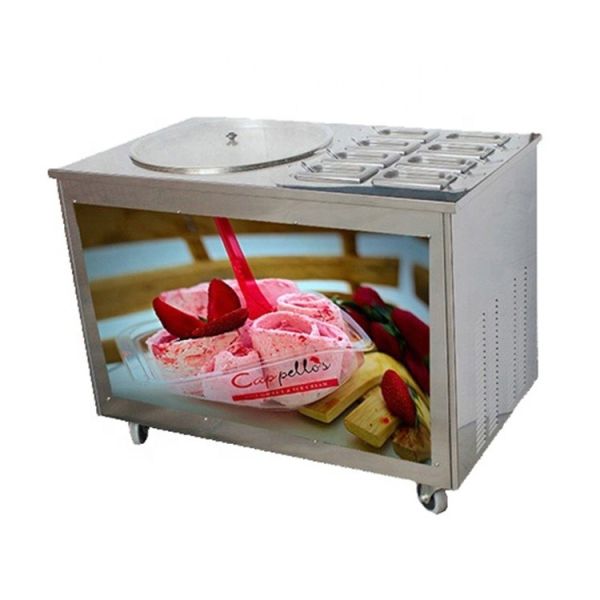 High Quality Stainless Steel Commercial Single Pan Ice Crean Roll Machine