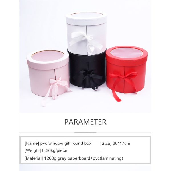 ISO14001 Round Cardboard Holiday Gift Box Packaging With Lids Ultralight