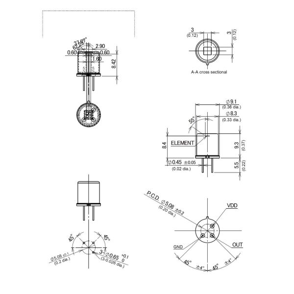 Digital output PIR motion sensor Panasonic EKMC7600100K PaPIRs VZ series without lens type low sensitivity