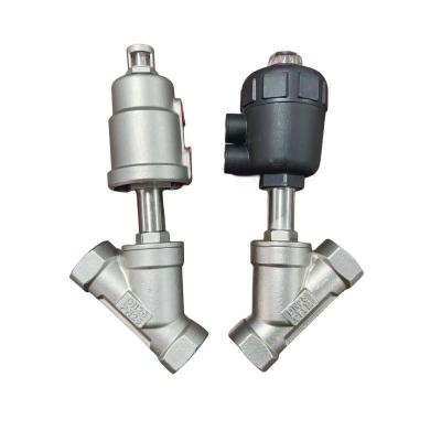 Válvula de assento pneumático de ângulo de pistão de aço inoxidável 304/316 para aplicações industriais