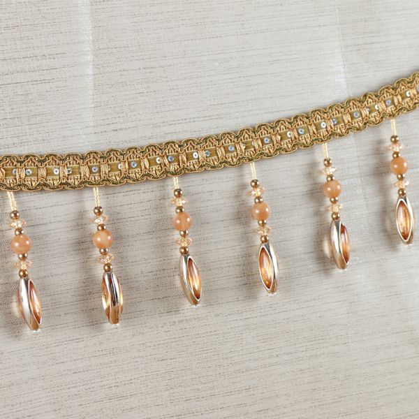 Handmade fashionable chain beads lace tassels fringes for curtain/sofa/pillow decoration
