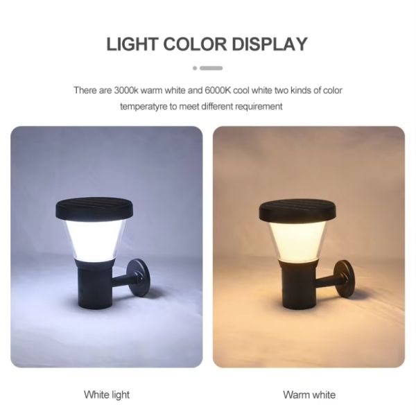 LED Solar Wall Light With High Efficiency Solar Panel 12H Working Time for Villa Garden Lighting