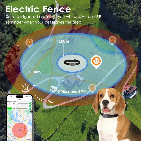 New Arrival Real-Time GPS Pet Tracker 4G Smart Collar App for Cats Dogs IPx6 Waterproof >20h Battery Voice Calls Compatible