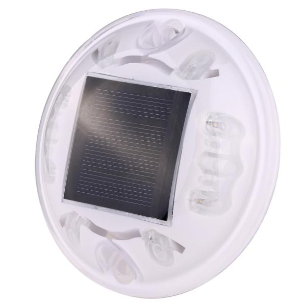White Round PC IP68 120mm Solar Powered Road Studs , Solar Pavement Marker