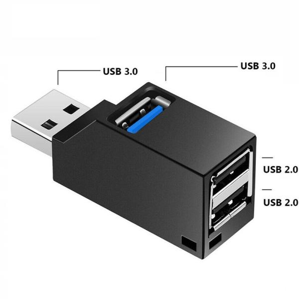 PC Laptop  ROHS 3 Ports 480mbps USB 2.0 3.0 Splitter Box