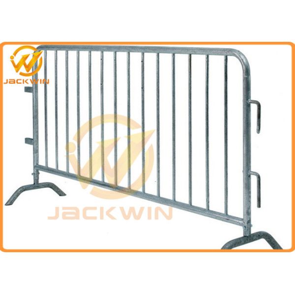 Temporary Flat Feet Galvanized Crowd Control Barrier Iron Tube Customized Size