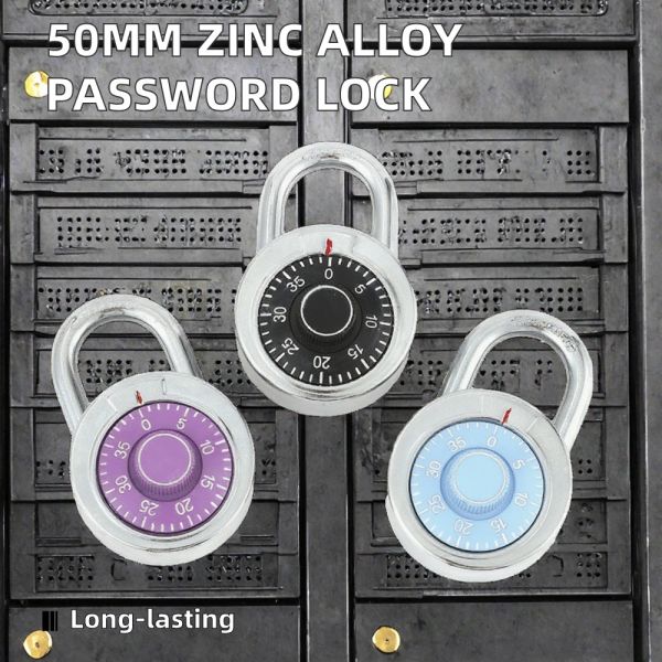 Wholesale New Stock Durable 45mm Round Zinc Alloy Powder Coated Turntable Password Lock Household Anti-Theft Feature