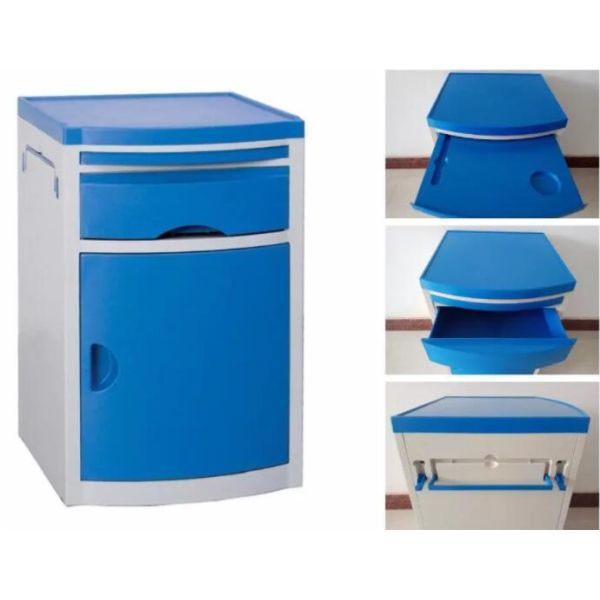 Plastic Hospital Bedside Cabinet With Wheels , Detachable Locker Bedside Cabinet