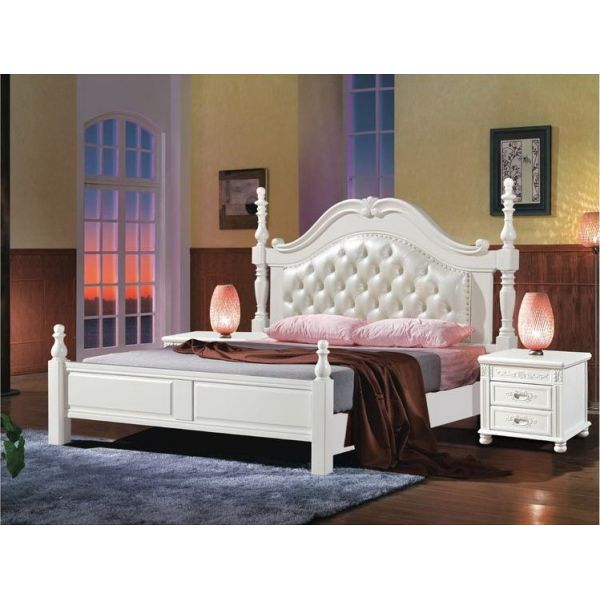 Tall headboard 0/set Walnut painting Rubber Wood Bedroom Furniture set in Pine bedboard