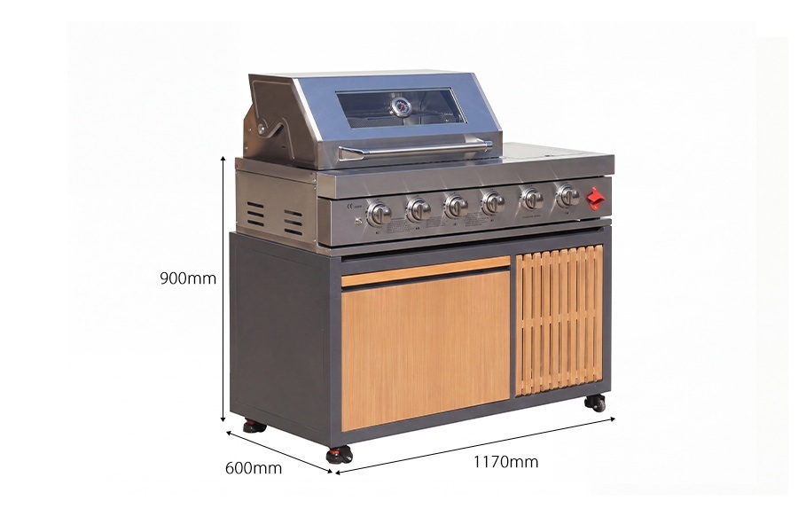 Modern Modular Freestanding BBQ Grill Aluminum With High Capacity Weatherproof Storage