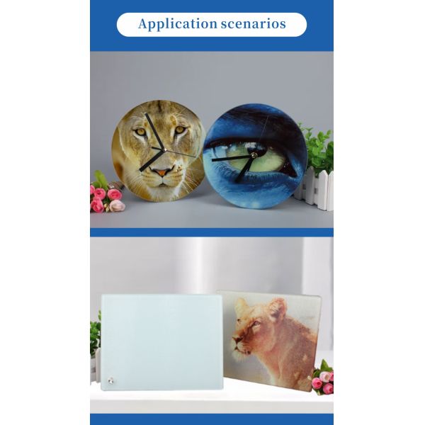 Wholesale Sublimation Blank Custom High Quality Coating Sublimation Glass Photo Frame Diy Besk Design with Clock Gifts
