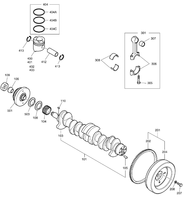 65.02410-6083B Con Rod Metal DOOSAN Excavator Spare Parts Fit For DX225LCA DB58