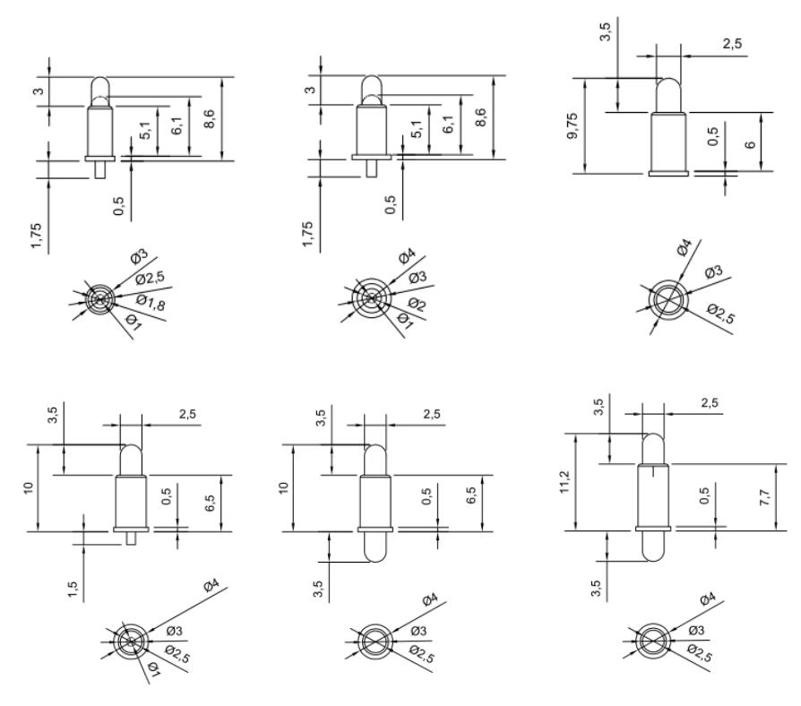 6Pin Germany Adapter Connector Magnetic spring loaded pin Usb Connector Magnetic spring loaded pin Cable Connector
