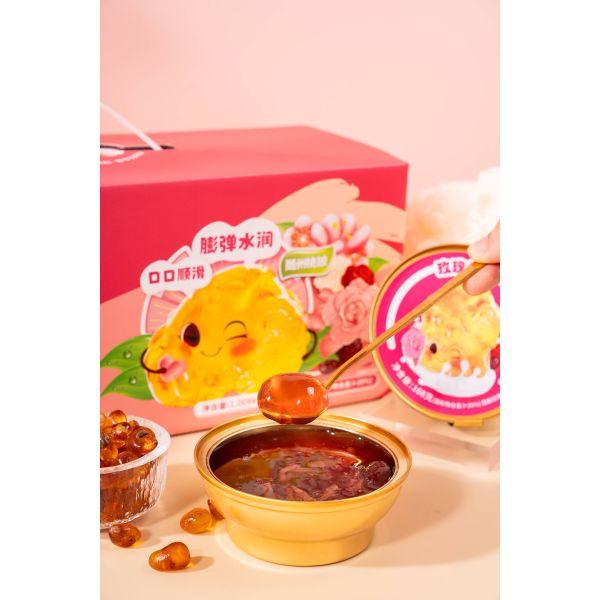 ISO9001 Розовая персиковая смола десерт Тонг Суй Подарочная коробка для кровообращения