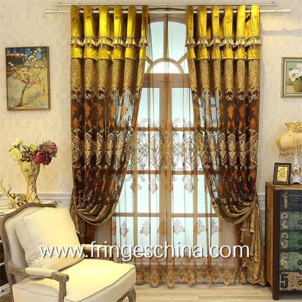 European Style Home Textile Blackout Jacquard Embroidery Window Curtain