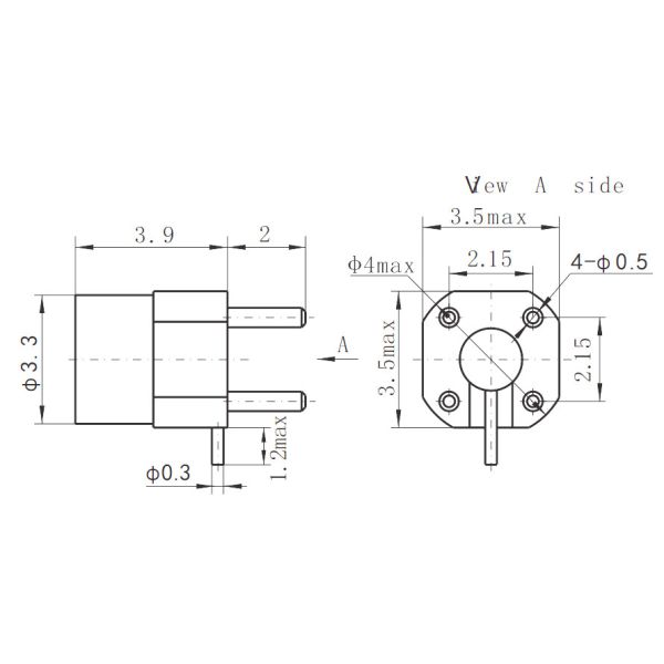 SSMP Male Right Angle RF Connector Surface Mount With Microstrip Full Detent
