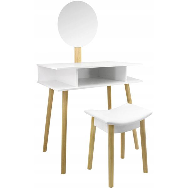 Indoor MDF Wood NC Painting Touch Screen Dresser Table With Mirror