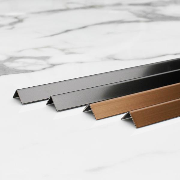 L Shaped Tile Edge Trim Color PVD Coated Rose Blonde Finish Stainless Steel