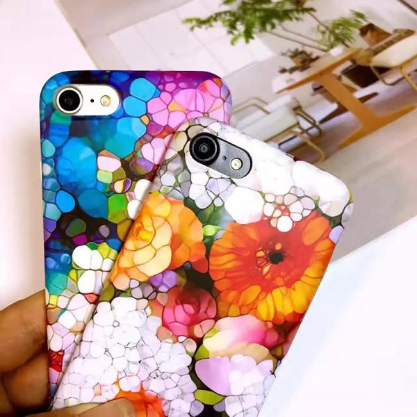 Soft TPU Super Slim 0.8mm IMD Made Colorful Kaleidoscope Glare Cell Phone Case Back Cover For iPhone 7 6s Plus