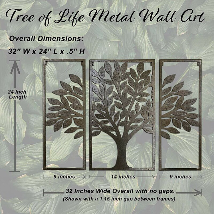 Дерево оформления искусства стены металла экрана вырезывания лазера дюймов искусства 32*24*5 стены металла жизни