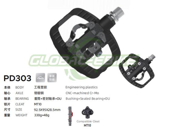Black Platform Road Cycling Pedals With DU Sealed Bearings CNC Cr Mo Axle