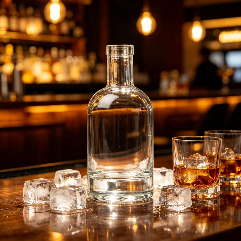 200ml Flint Gin Glass Bottle With Cork Top For Spirits Sampling And Gifting 300G CY 751