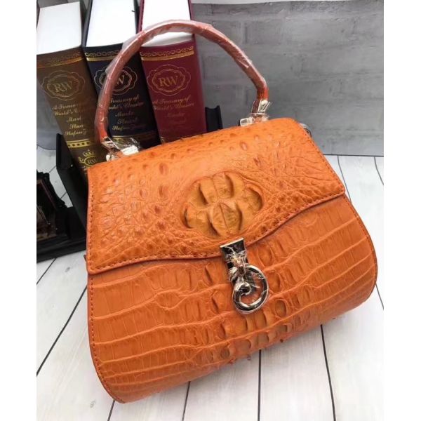 Authentic Crocodile Skin Lady Saddle Purse Genuine Alligator Leather Female Small Handbag Women Crossbody Shoulder Bag