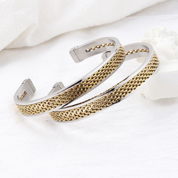 C-shaped fashion titanium steel chain bracelet 18k gold women's jewelry wholesale stainless steel jewelry accessories