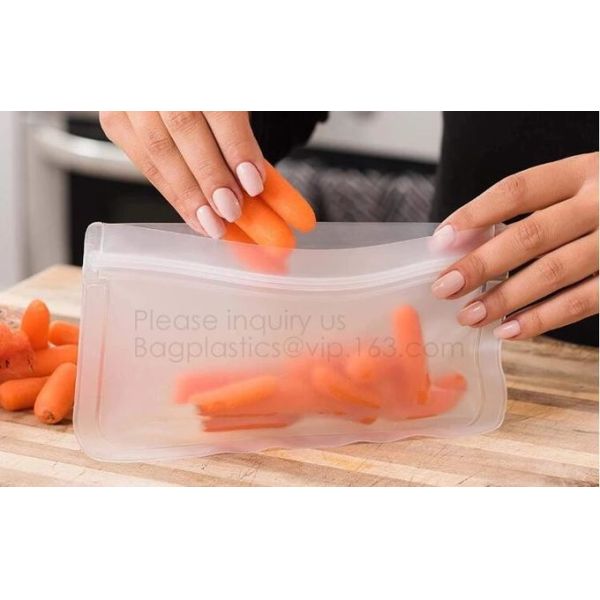 Reusable Silicone Food Storage Bag Washable Silicone Fresh Bag for Fruits Vegetables Meat Preservation bagplastics bagea
