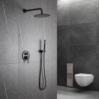 Matte Black Rain Shower Faucets avec la douche de main combinée avec le jet rond de la poignée 1 du pommeau de douche 2