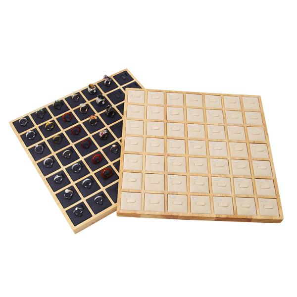 Abundant Capacity 7x7 Wooden Jewelry Display Tray Exhibition Props For Rings