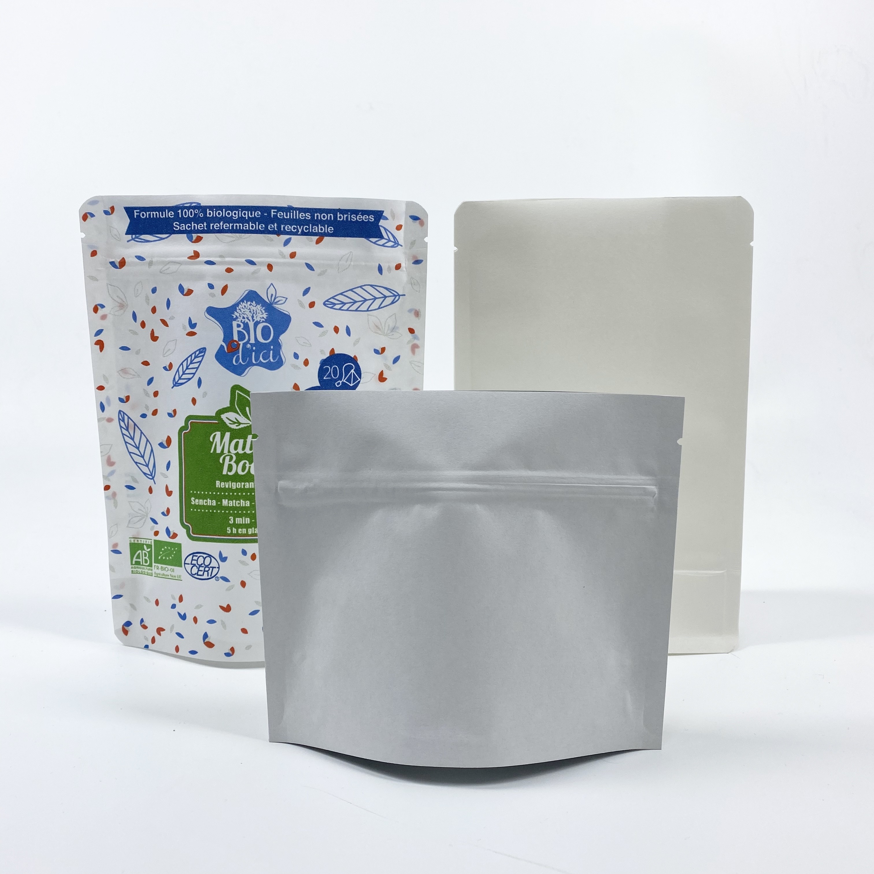 SGS стоит вверх Compostable бумажные мешки Kraft ориентированные на заказчика