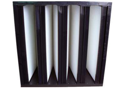 Secondary V Cell Industrial Air Filters Fiberglass Air Filter With ABS Plastic Frame