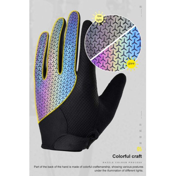 Customized Logo Full Finger Microfiber Touch Screen Sports Cycling Gloves for Biking