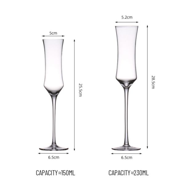 Flautas de cristal personalizadas B2B de 6 a 10 onzas.