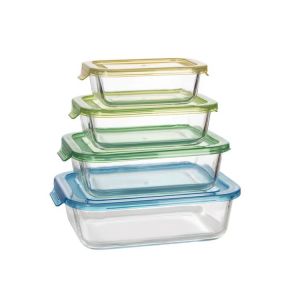 Color Sprayed Glass Food Container with PP Lid - BPA Free