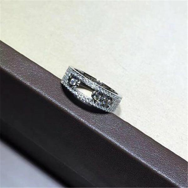 Luxury jewelry Luxury Jewelry Three drill sliding ring material 18k white gold yellow gold rose gold diamond ring