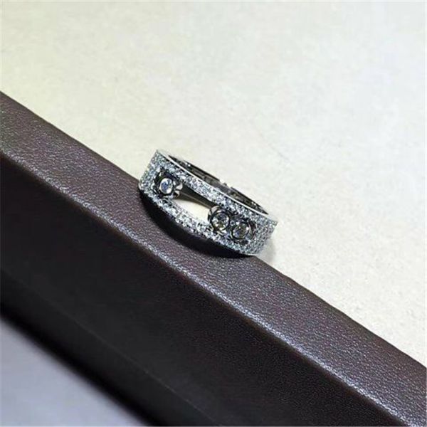 Luxury jewelry Luxury Jewelry Three drill sliding ring material 18k white gold yellow gold rose gold diamond ring