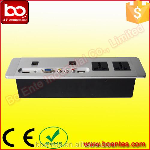 Black/Silver 4-Star Hotel Room Guest House Wall Mount Hotel Media Hub Socket for TV AV Solutions