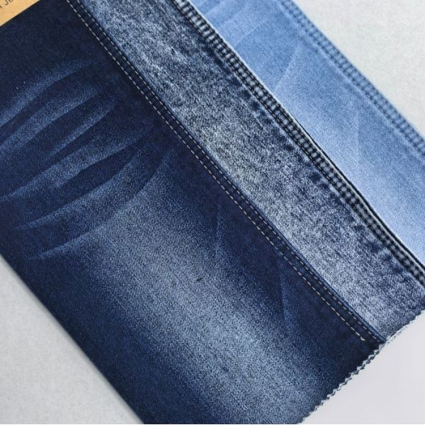 Kid Or Man Dark Blue Fake Knit Denim Fabric Soft 9.5oz India
