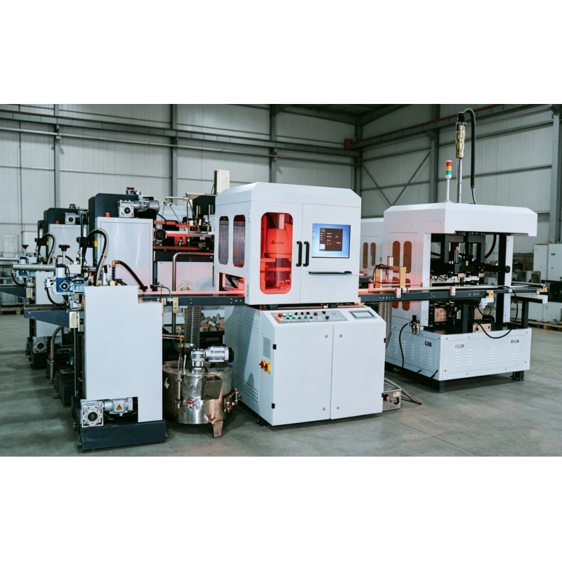 380V Automatic four-Corner Pasting Machine with 20-28Pcs/Min Speed and L4900*W4305*H2900mm Dimensions