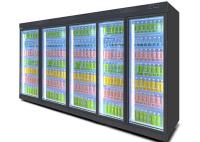 Expositor de bebidas comercial multiportas para supermercado vertical porta de vidro