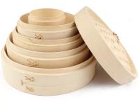 Navios de bambu de Dim Sum da tampa de 10 polegadas, bambu Momo Steamer Basket Kitchen do arroz