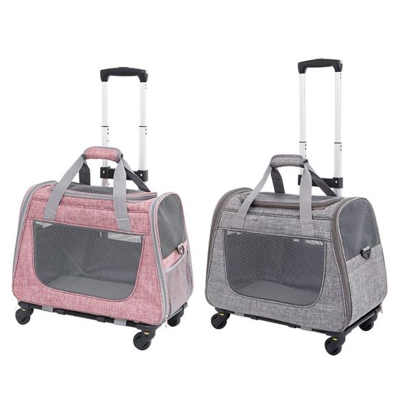 Oxford Fabric Pet Travel Carrier Bag Strong Heavy Duty Dog Friendly Trolley Bag
