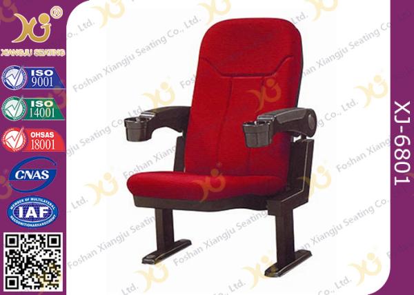 Multi Color Plastic Folded Theater Stadium Seating With Cup Holder OEM / ODM