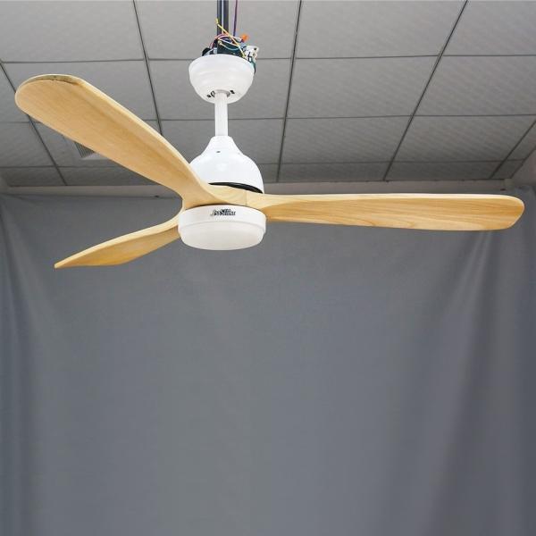 Comutação de controle remoto 52 polegadas LED ventilador de teto com 3 lâminas sólidas e luzes LED