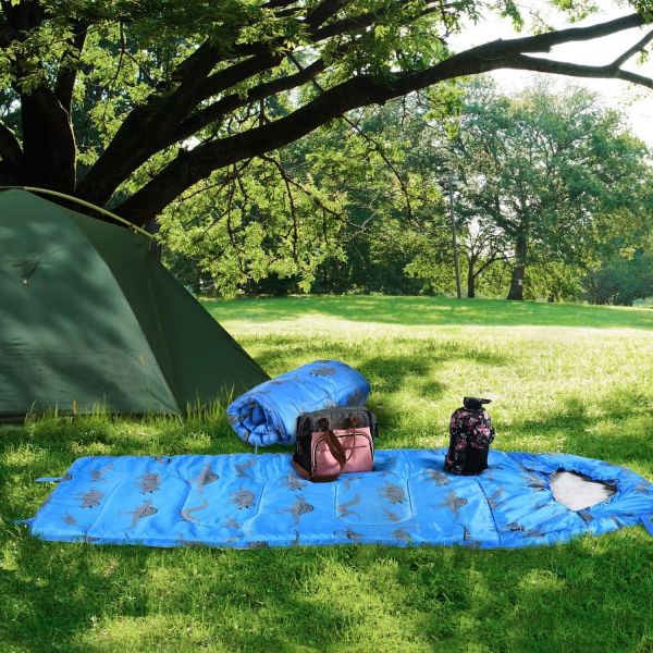 Outdoor Camping Children Sleeping Bag, Fit Boys and Girls 4 Season Comfortable Compact Sleeping Bag Mummy Camping