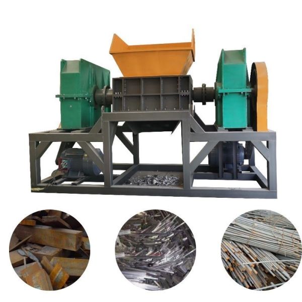 Fully Automatic Scrap Aluminum Metal Double Shaft Shredder for 4000kg Customer Demand